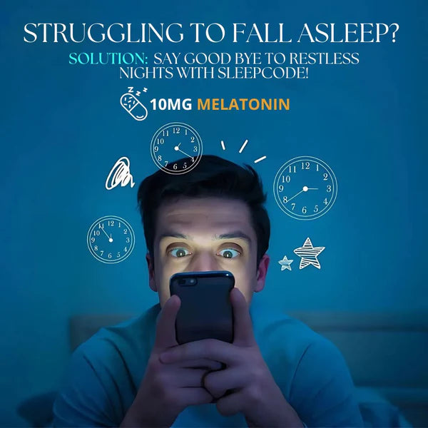 Sleepcode Melatonin I Ashwagandha I Tagar Extract I Vitamin B6 I Strawberry Lemonade Flavour (20 Effervescent tablets)
